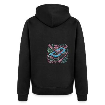 River Wildwasser Rafting Rafter - Unisex Premium Bio Zip Hoodie - Schwarz - Hinten - Nico (187cm)