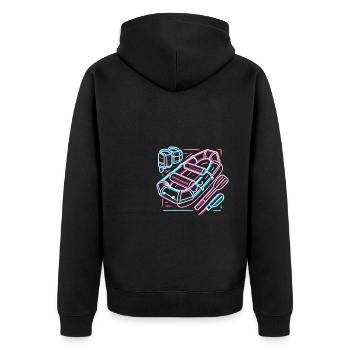 River Wildwasser Rafting Rafter - Unisex Premium Bio Zip Hoodie - Schwarz - Hinten - Nico (187cm)