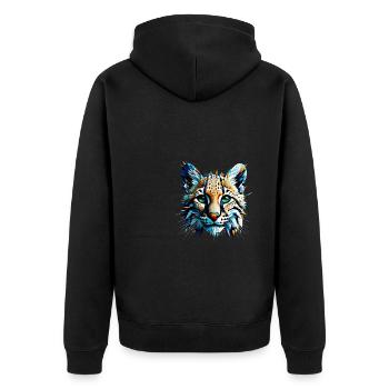 Polygon Art Ocelot Ocelots Dwarf Leopard - Unisex Premium Organic Zip Hoodie - black - Back - Nico (187cm)