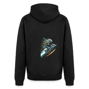 Polygon Art Jetskiing Jetski Jetskier - Unisex Premium Organic Zip Hoodie - black - Back - Nico (187cm)