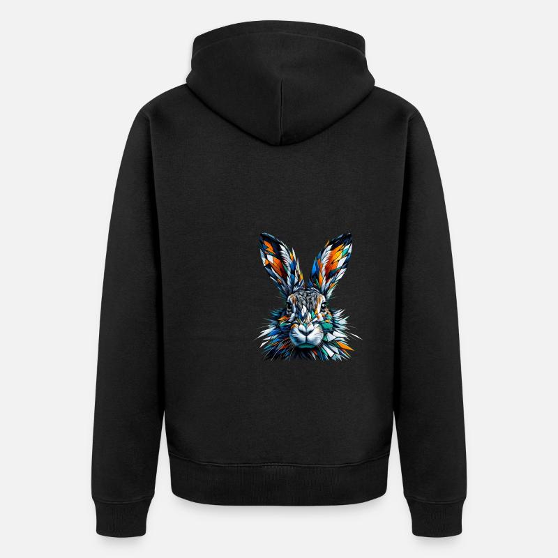 Polygone Art Jackrabbit Jackrabbits - Veste à capuche bio Premium Unisexe - noir