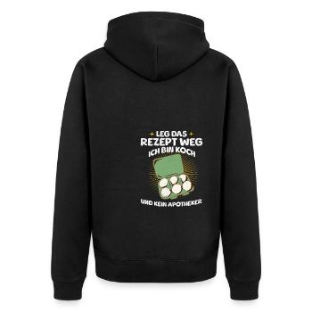 Rangez la recette Je suis cuisinier et non pharmacien - Veste à capuche bio Premium Unisexe - noir - Dos - Nico (187cm)