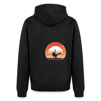 Retro Sunset Dancing Dance Dancer - Unisex Premium Organic Zip Hoodie - black - Back - Nico (187cm)