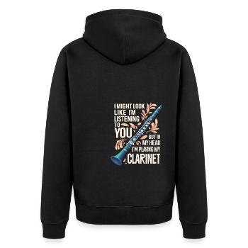 Klarinettenmusik Blaskapelle Klarinettist Musiker - Unisex Premium Bio Zip Hoodie - Schwarz - Hinten - Nico (187cm)