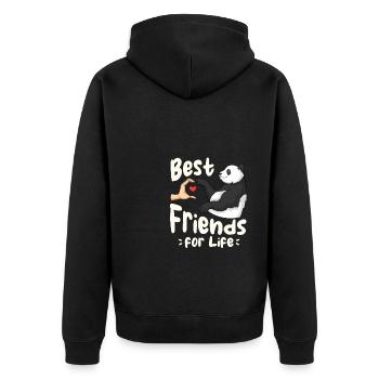 Panda Bear Lover Friend Pandas - Unisex Premium Organic Zip Hoodie - black - Back - Nico (187cm)