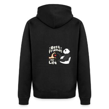 Panda Bear Lover Friend Pandas - Unisex Premium Organic Zip Hoodie - black - Back - Nico (187cm)