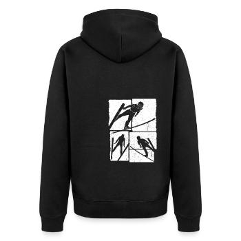 Saut à ski Vol à ski rétro Sports d’hiver Saut à ski - Veste à capuche bio Premium Unisexe - noir - Dos - Nico (187cm)