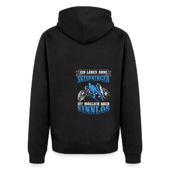 Ski Jumping Ski Flying Competition Winter Sports Skisp - Unisex Premium Organic Zip Hoodie - black - Back - Nico (187cm)