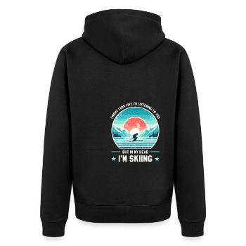 Mountain Skiing Ski Skier Snow Winter - Unisex Premium Organic Zip Hoodie - black - Back - Nico (187cm)