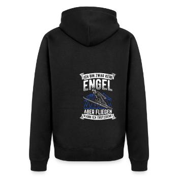 I'm not an angel but I can fly - Unisex Premium Organic Zip Hoodie - black - Back - Nico (187cm)