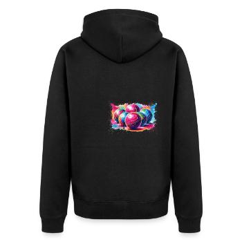 Joueur de pétanque coloré Boules Pentanque - Veste à capuche bio Premium Unisexe - noir - Dos - Nico (187cm)