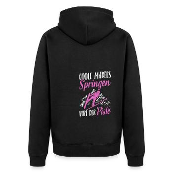 Cool filles sautant des pistes Ski Flying Ski - Veste à capuche bio Premium Unisexe - noir - Dos - Nico (187cm)