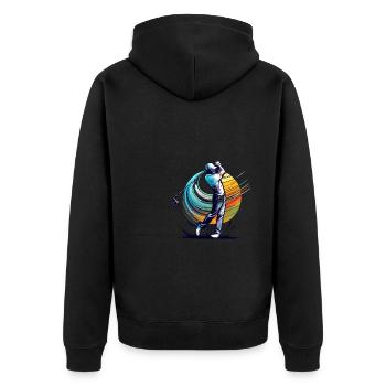 Golfer Golfspieler Golfer Golfer - Unisex Premium Bio Zip Hoodie - Schwarz - Hinten - Nico (187cm)