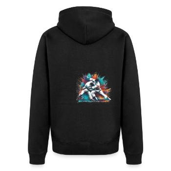 Colorful Judo Martial Artist Martial Arts - Unisex Premium Organic Zip Hoodie - black - Back - Nico (187cm)