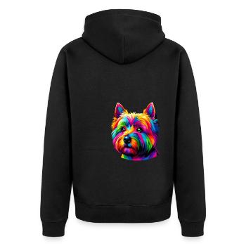 Colorful Pop Art Cairn Terrier Terriers - Unisex Premium Organic Zip Hoodie - black - Back - Nico (187cm)