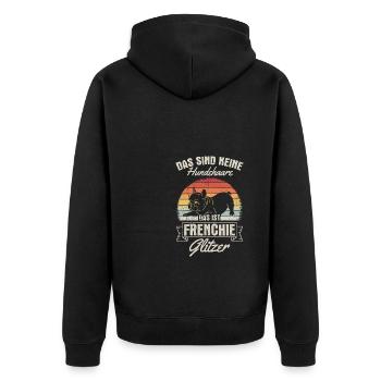 Frenchie promenade chien propriétaire chien cadeau H - Veste à capuche bio Premium Unisexe - noir - Dos - Nico (187cm)
