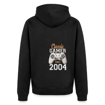 Video Gaming 20 Geburtstag 2004 Classic Gamer - Unisex Premium Bio Zip Hoodie - Schwarz - Hinten - Nico (187cm)