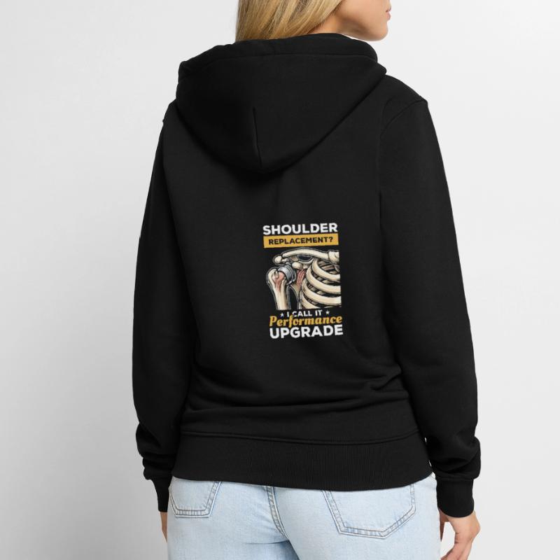 Bionic Shoulder Replacement Surgery Joint Recovery Unisex Premium Organic Zip Hoodie