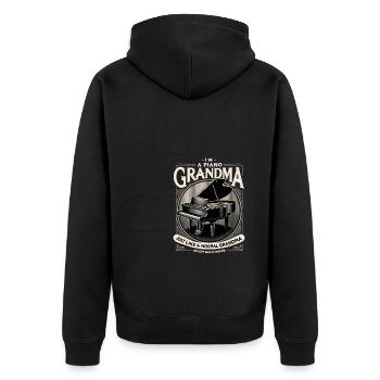 Grandma Pianist Grand Piano Musician Pianists - Unisex Premium Organic Zip Hoodie - black - Back - Nico (187cm)