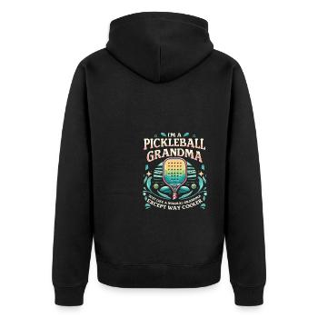 Raquette de pickleball de grand-mère - Veste à capuche bio Premium Unisexe - noir - Dos - Nico (187cm)