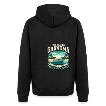 Grand-mère Bateau Bateau Voilier Capitaine Voilier - Veste à capuche bio Premium Unisexe - noir - Dos - Nico (187cm)