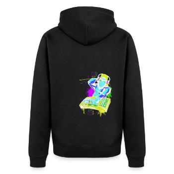 DJ Monkey Music Party Fun Sunglasses Fun Dancing C - Unisex Premium Organic Zip Hoodie - black - Back - Nico (187cm)