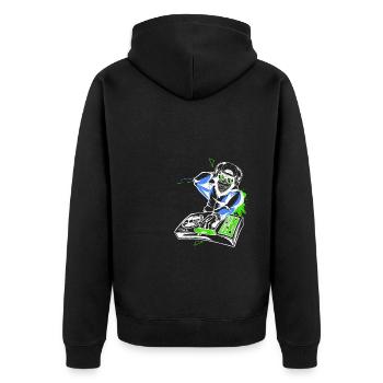 DJ Monkey Music Party Fun Sunglasses Fun Dancing C - Unisex Premium Organic Zip Hoodie - black - Back - Nico (187cm)