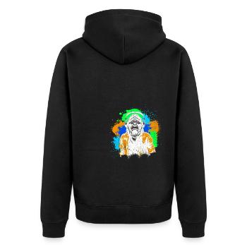 DJ Monkey Music Party Fun Sunglasses Dance Party M - Unisex Premium Organic Zip Hoodie - black - Back - Nico (187cm)
