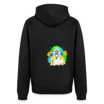 DJ Monkey Music Party Fun Sunglasses Fun Dancing C - Unisex Premium Organic Zip Hoodie - black - Back - Nico (187cm)