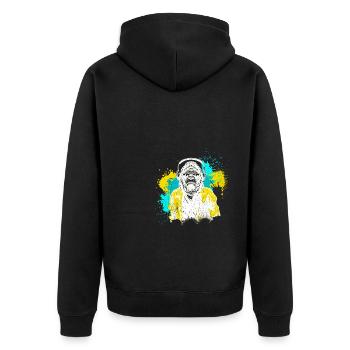DJ Monkey Music Party Fun Sunglasses Dance Party M - Unisex Premium Organic Zip Hoodie - black - Back - Nico (187cm)