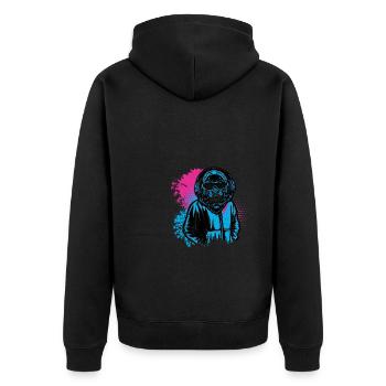 DJ Monkey Music Party Fun Sunglasses Fun Dancing C - Unisex Premium Organic Zip Hoodie - black - Back - Nico (187cm)