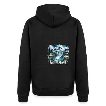 Je préfère être en Suisse vacancier - Veste à capuche bio Premium Unisexe - noir - Dos - Nico (187cm)