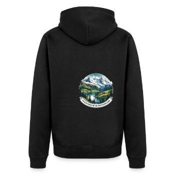 Je préfère être en Suisse vacancier - Veste à capuche bio Premium Unisexe - noir - Dos - Nico (187cm)