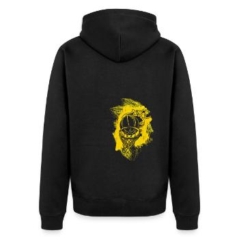 Dunking Basketball Player Layup Gift Bask - Unisex Premium Organic Zip Hoodie - black - Back - Nico (187cm)