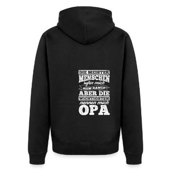Opa Wichtigsten Menschen Familie Geburtstag Liebli - Unisex Premium Bio Zip Hoodie - Schwarz - Hinten - Nico (187cm)