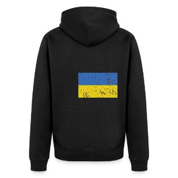 Ukraine - Veste à capuche bio Premium Unisexe - noir - Dos - Nico (187cm)