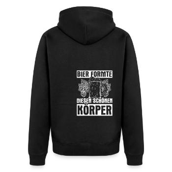 Beer Drinking Beer Fun Party Holiday Booze Party Bie - Unisex Premium Organic Zip Hoodie - black - Back - Nico (187cm)
