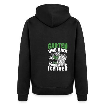 Gärtner Biertrinken Bier Fun Sauftour Biertrinker - Unisex Premium Bio Zip Hoodie - Schwarz - Hinten - Nico (187cm)
