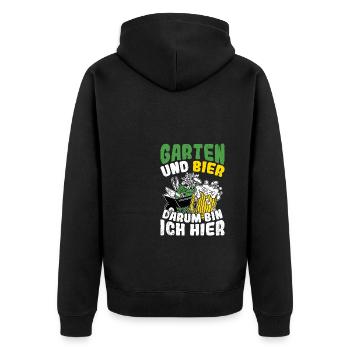 jardinier bière boire bière bière bière pong houblon alcool - Veste à capuche bio Premium Unisexe - noir - Dos - Nico (187cm)