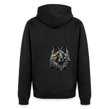 Polygon Art Berger Belge Groenendael Belge - Veste à capuche bio Premium Unisexe - noir - Dos - Nico (187cm)