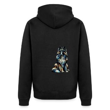 Polygon Art Berger Belge Groenendael Belge - Veste à capuche bio Premium Unisexe - noir - Dos - Nico (187cm)