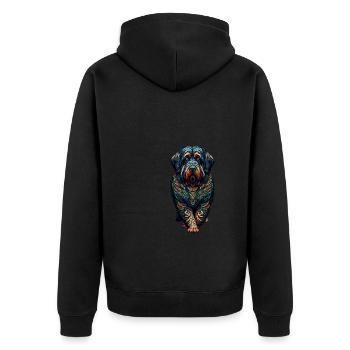 Mandala Art Briard Briards - Unisex Premium Bio Zip Hoodie - Schwarz - Hinten - Nico (187cm)