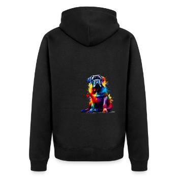 Colorful Splash Art Cane Corso Italian Mastiff - Unisex Premium Organic Zip Hoodie - black - Back - Nico (187cm)