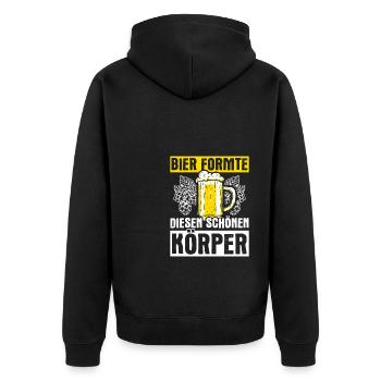 bière boire de la bière plaisir boire fête houblon alcool t - Veste à capuche bio Premium Unisexe - noir - Dos - Nico (187cm)