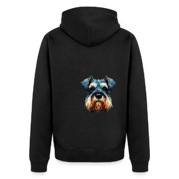 Polygon Art Giant Schnauzer Schnauzers - Unisex Premium Organic Zip Hoodie - black - Back - Nico (187cm)