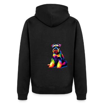 Schnauzer géant coloré Pop Art Schnauzers - Veste à capuche bio Premium Unisexe - noir - Dos - Nico (187cm)