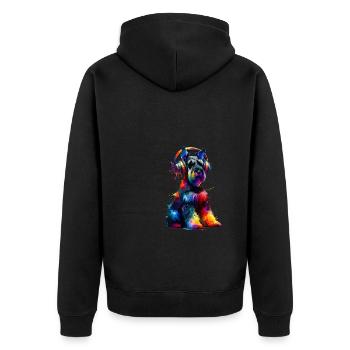 Casque Splash Art coloré Schnauzer géant - Veste à capuche bio Premium Unisexe - noir - Dos - Nico (187cm)