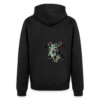 Polygon Art Italienisch Windhund Italienisch - Unisex Premium Bio Zip Hoodie - Schwarz - Hinten - Nico (187cm)