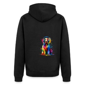 Casque Splash Art Coloré Spinone Italien - Veste à capuche bio Premium Unisexe - noir - Dos - Nico (187cm)
