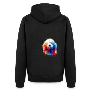 Colorful Splash Art Komondor Chien de berger hongrois - Veste à capuche bio Premium Unisexe - noir - Dos - Nico (187cm)